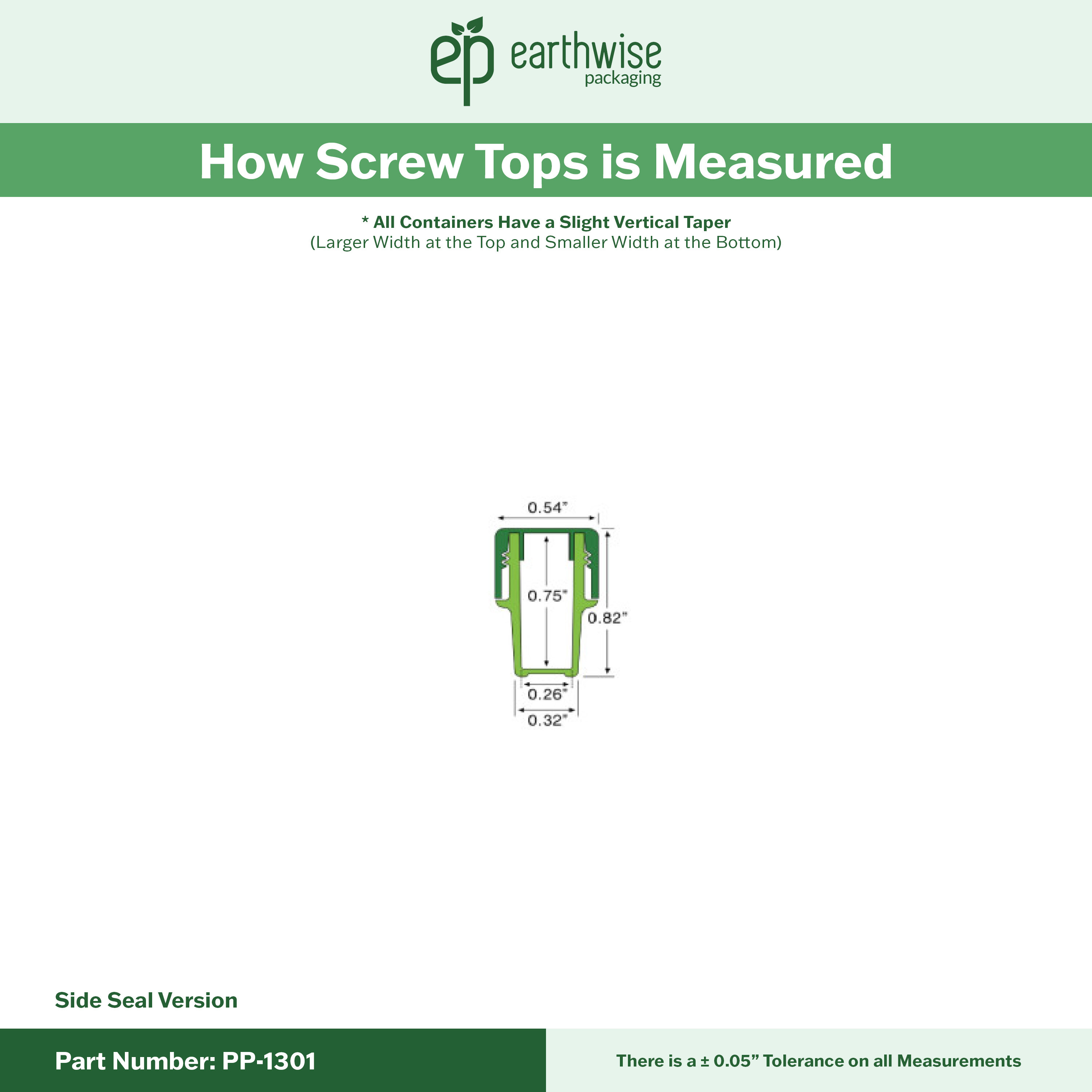 PP-1301 Small Threaded Screw Top Vials and Caps - 2500 Quantity
