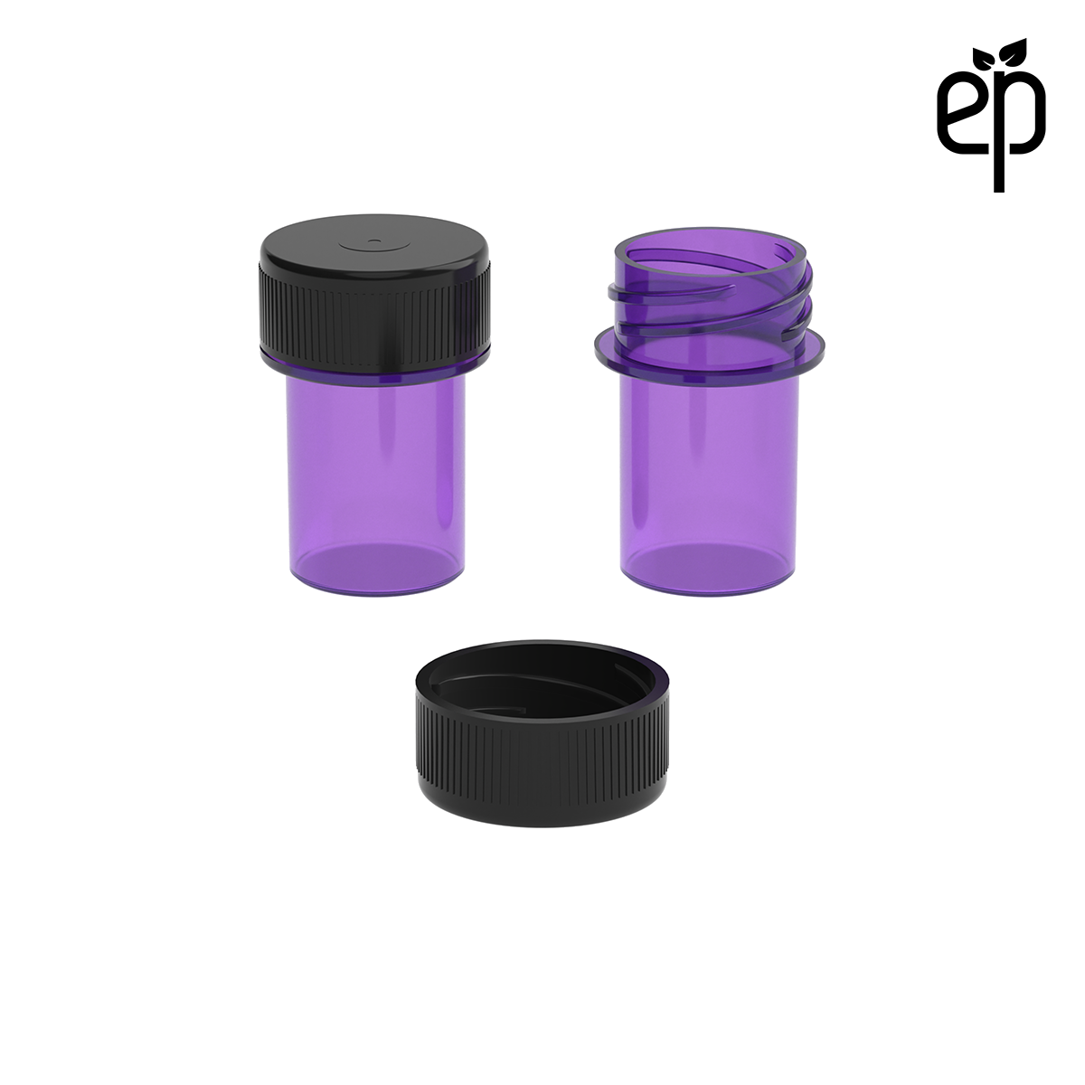 PP-2204 Small Threaded Screw Top Vials and Caps - 2500 Quantity