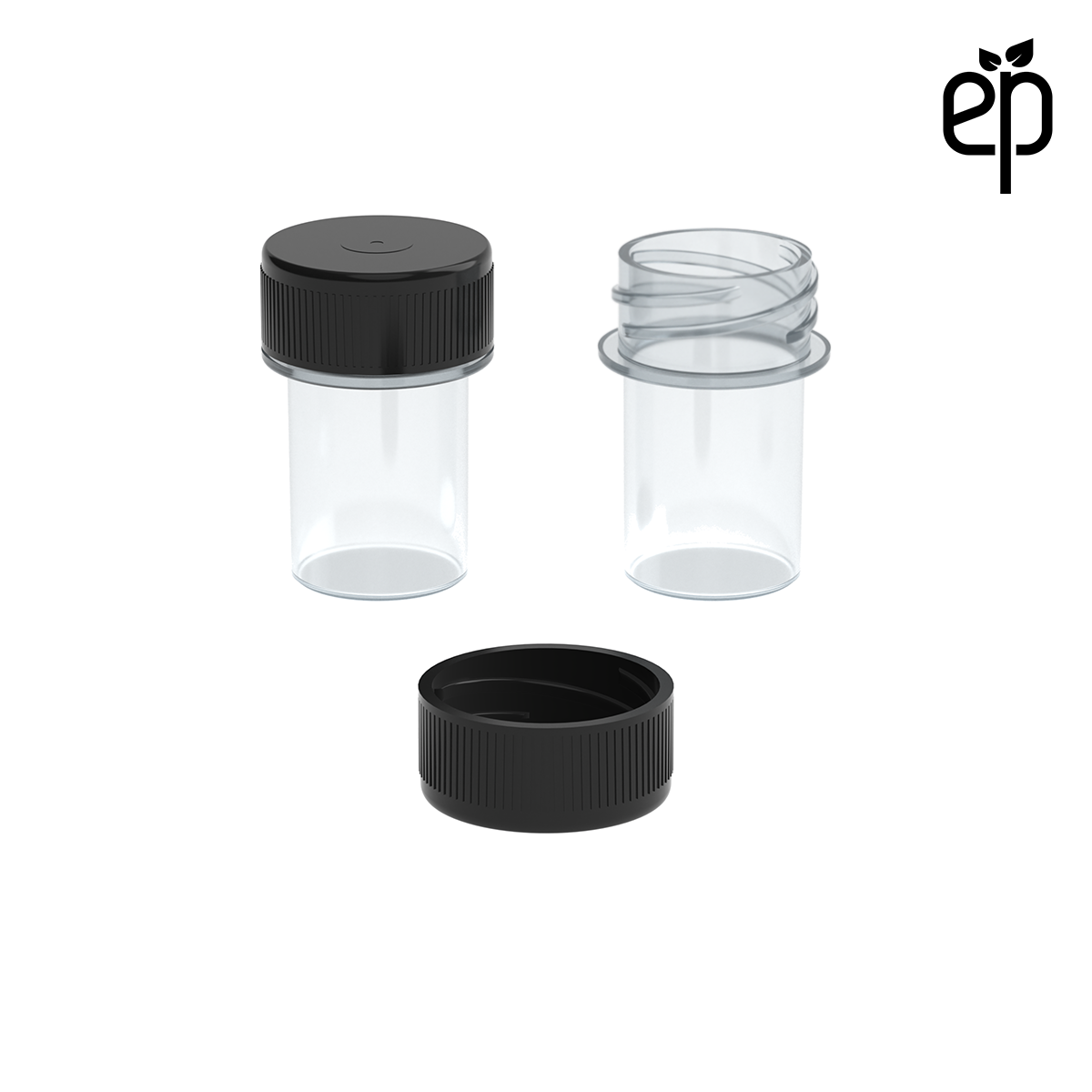 PP-2204 Small Threaded Screw Top Vials and Caps - 2500 Quantity