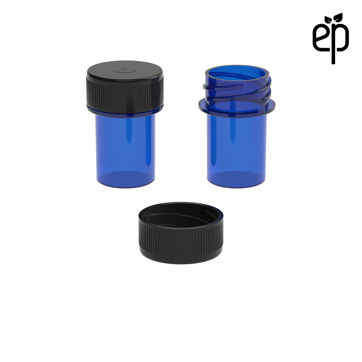 PP-2204 Small Threaded Screw Top Vials and Caps - 2500 Quantity