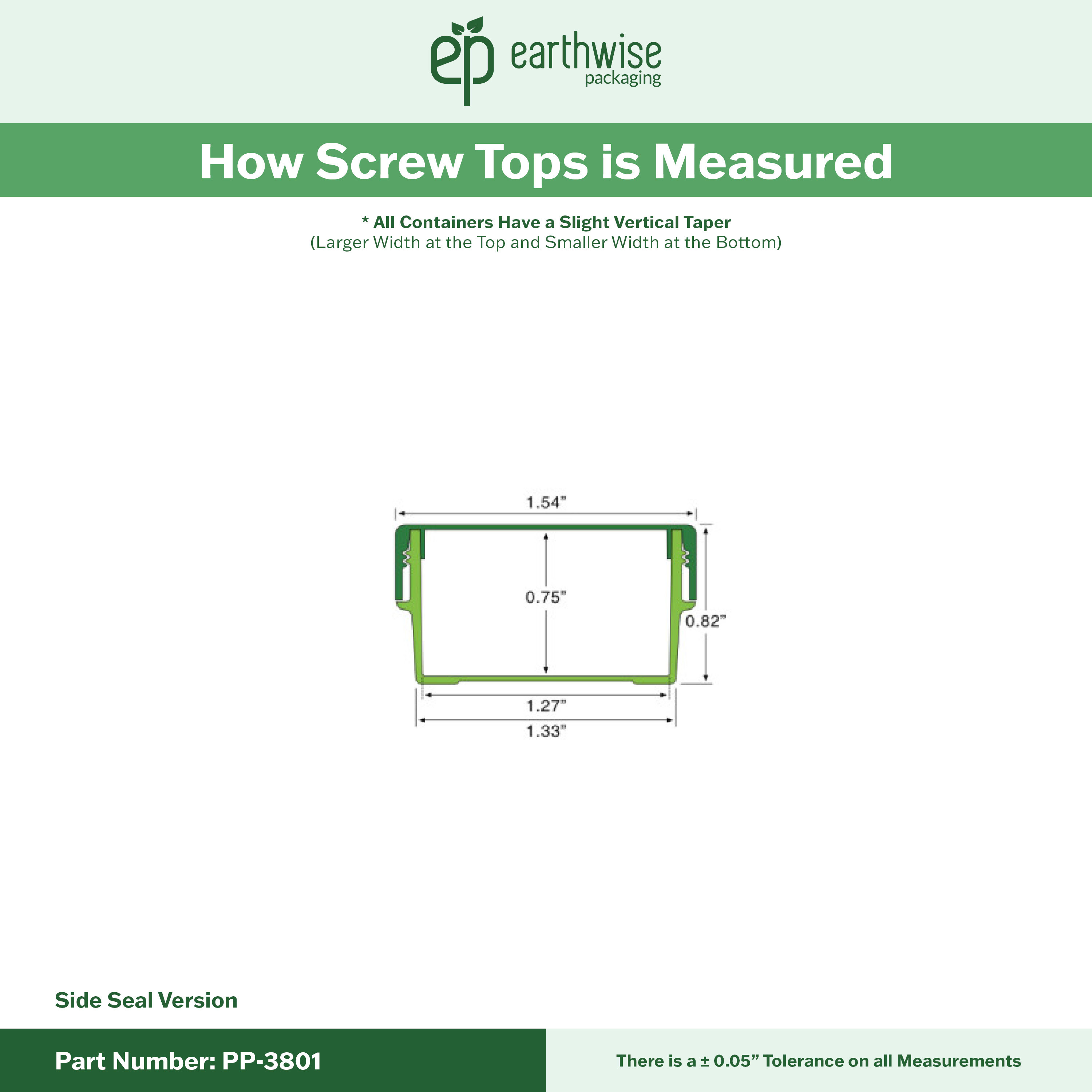 PP-3801 Small Threaded Screw Top Vials and Caps - 2500 Quantity