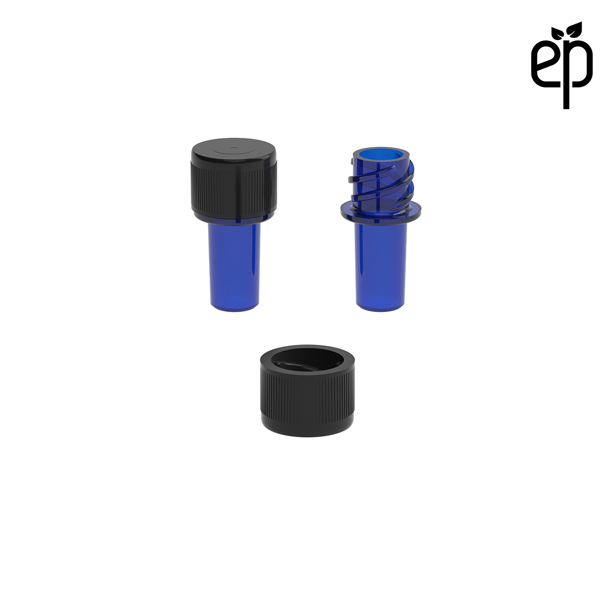 PP-1303 Small Threaded Screw Top Vials and Caps - 2500 Quantity