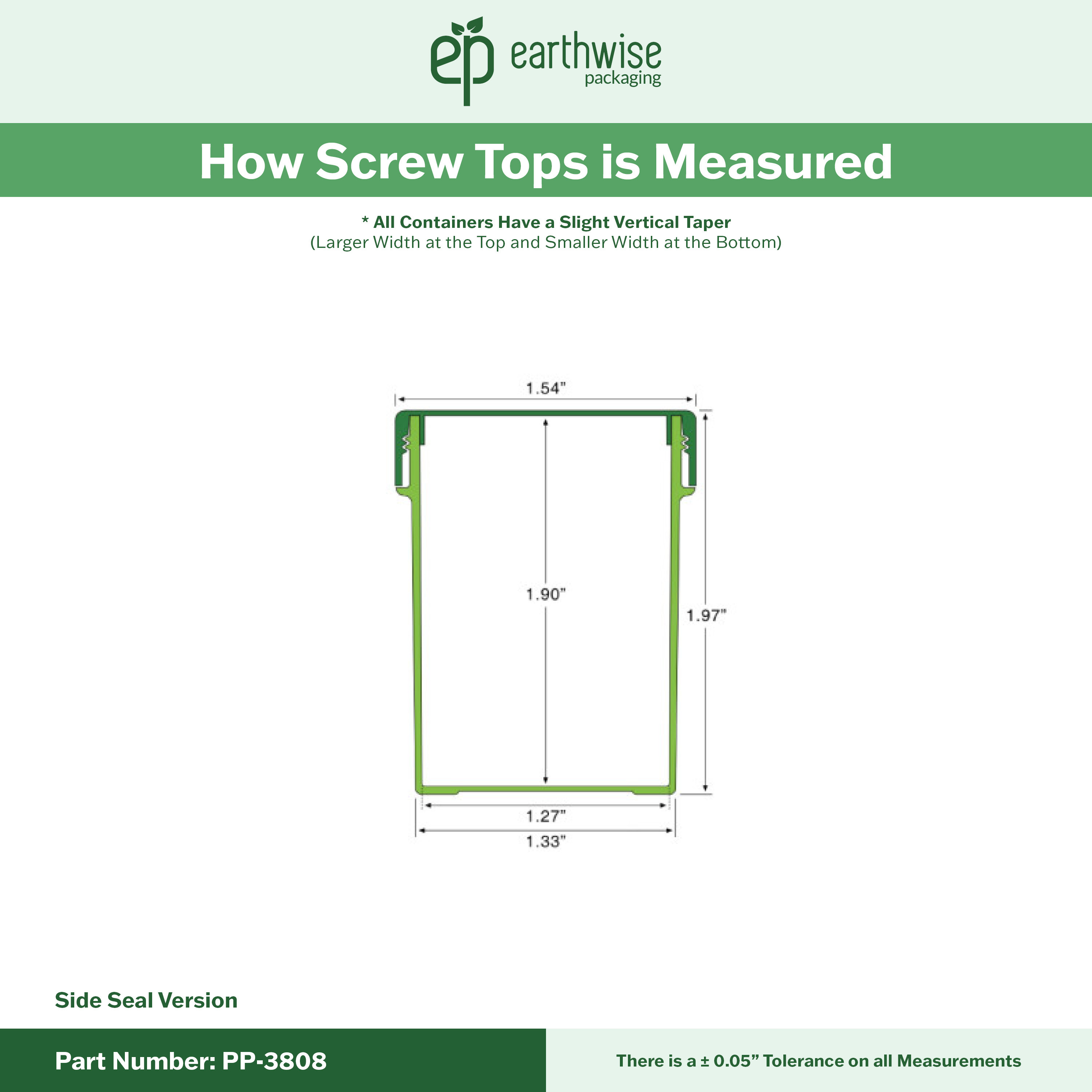 PP-3808 Small Threaded Screw Top Vials and Caps - 2500 Quantity