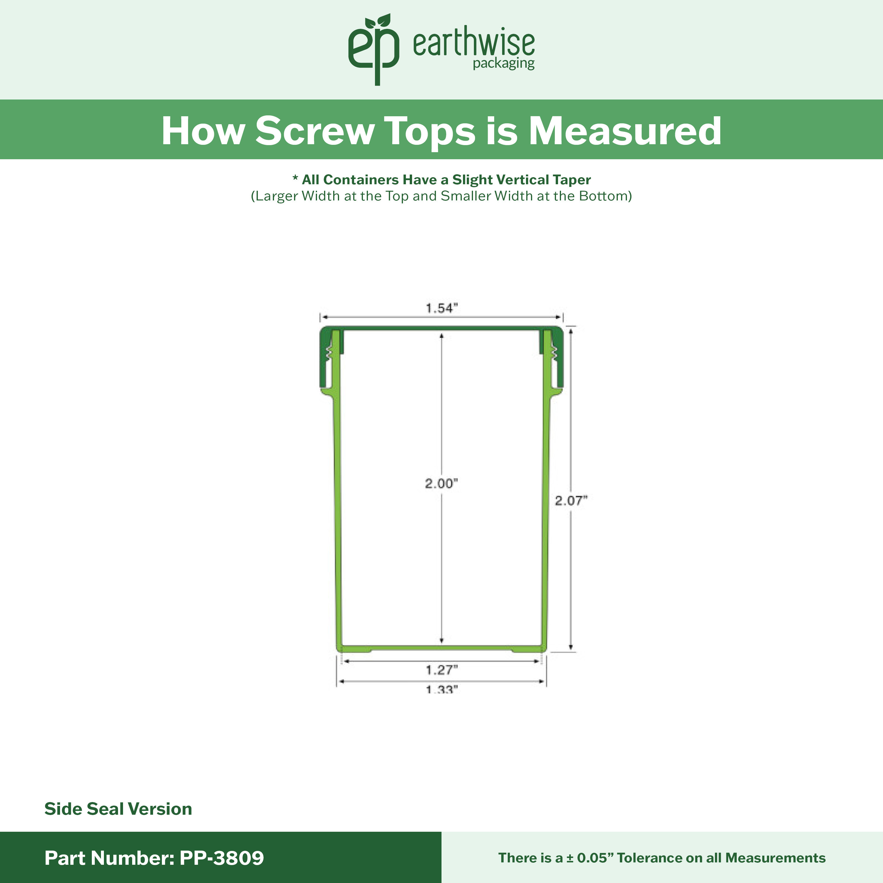 PP-3809 Small Threaded Screw Top Vials and Caps - 2500 Quantity