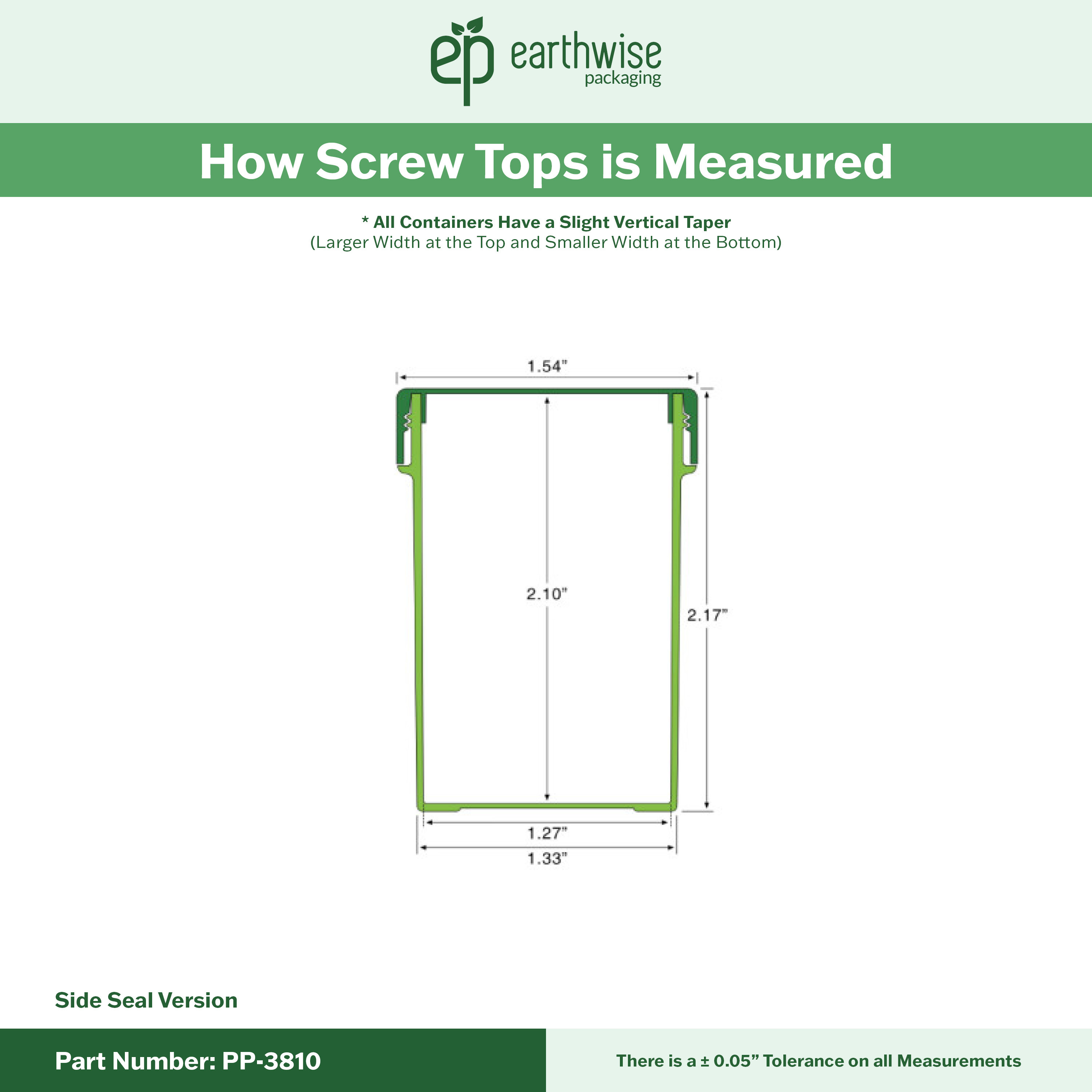 PP-3810 Small Threaded Screw Top Vials and Caps - 2500 Quantity
