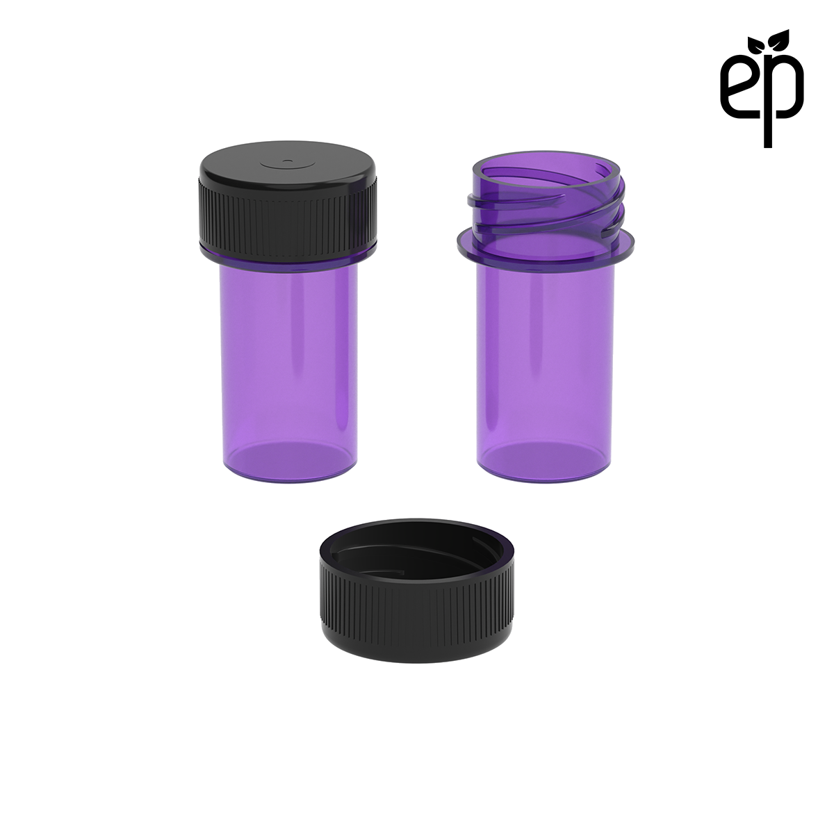 PP-2205 Small Threaded Screw Top Vials and Caps - 2500 Quantity