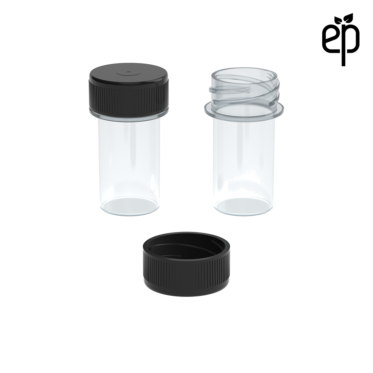 PP-2205 Small Threaded Screw Top Vials and Caps - 2500 Quantity