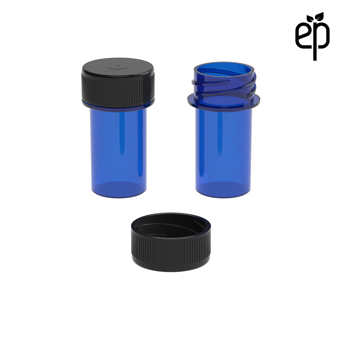 PP-2205 Small Threaded Screw Top Vials and Caps - 2500 Quantity