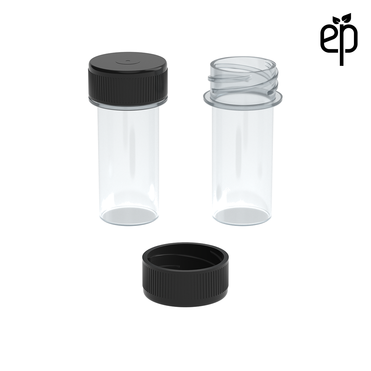 PP-2207 Small Threaded Screw Top Vials and Caps - 2500 Quantity