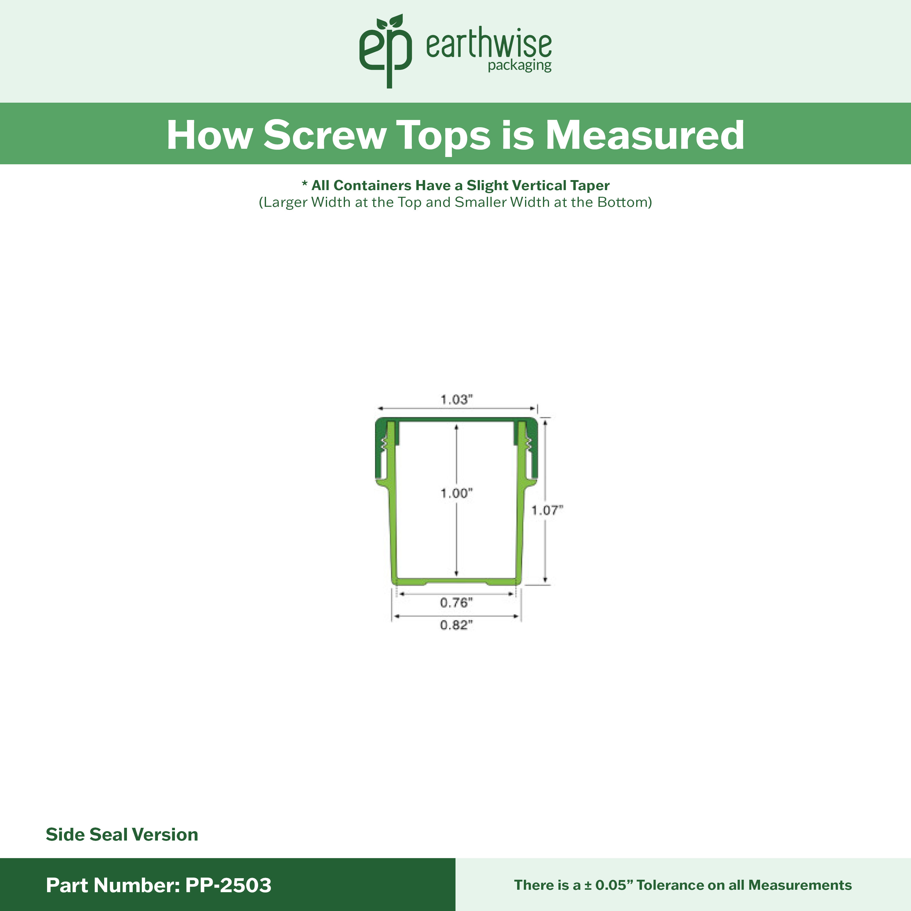 PP-2503 Small Threaded Screw Top Vials and Caps - 2500 Quantity
