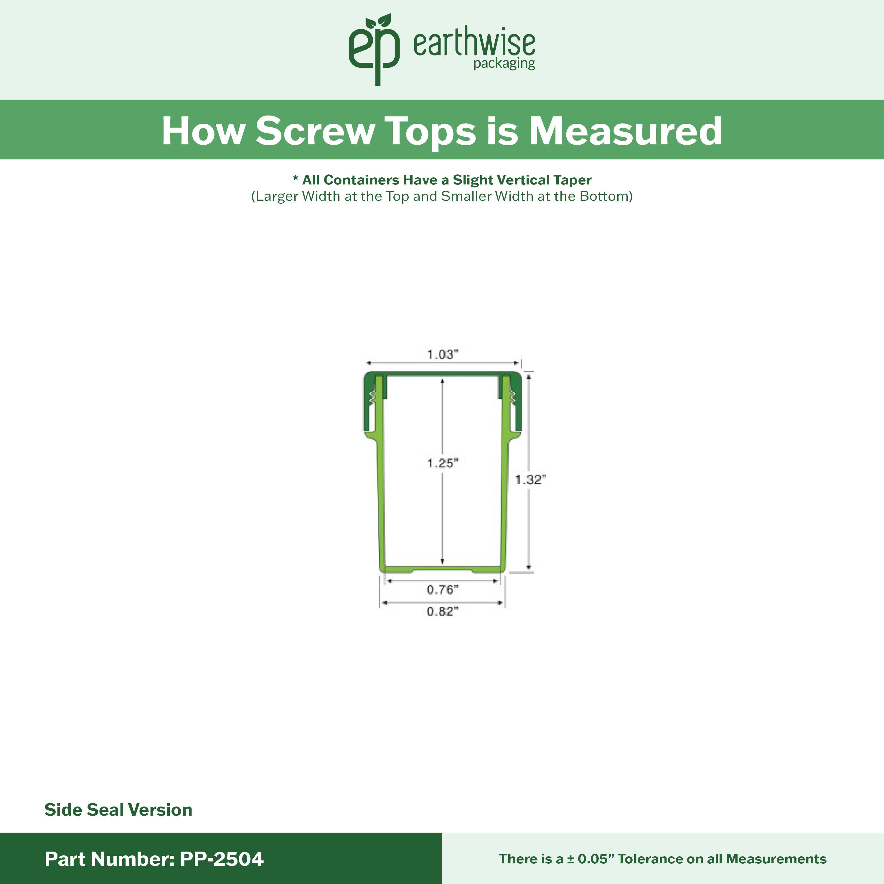 PP-2504 Small Threaded Screw Top Vials and Caps - 2500 Quantity