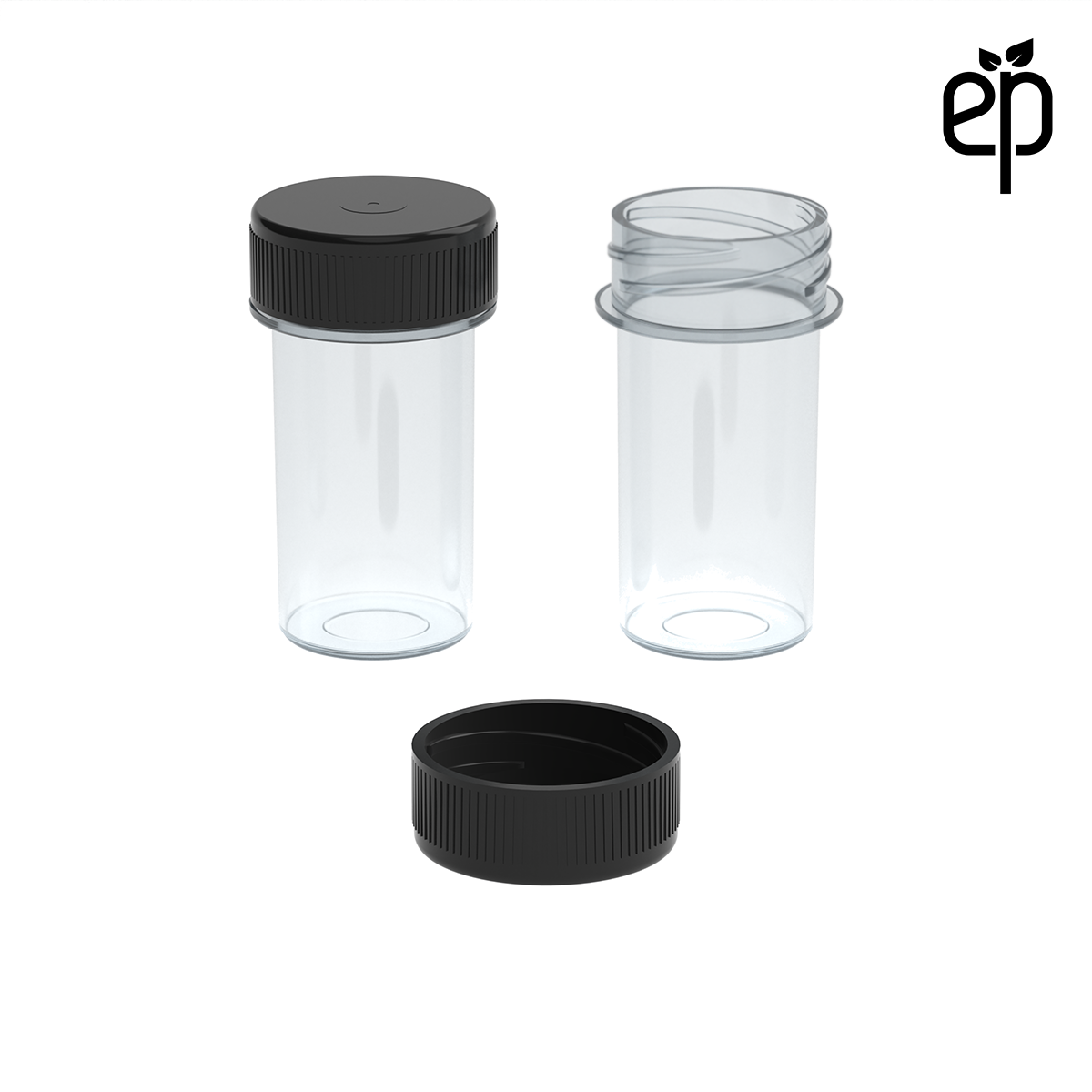 PP-2507 Small Threaded Screw Top Vials and Caps - 2500 Quantity