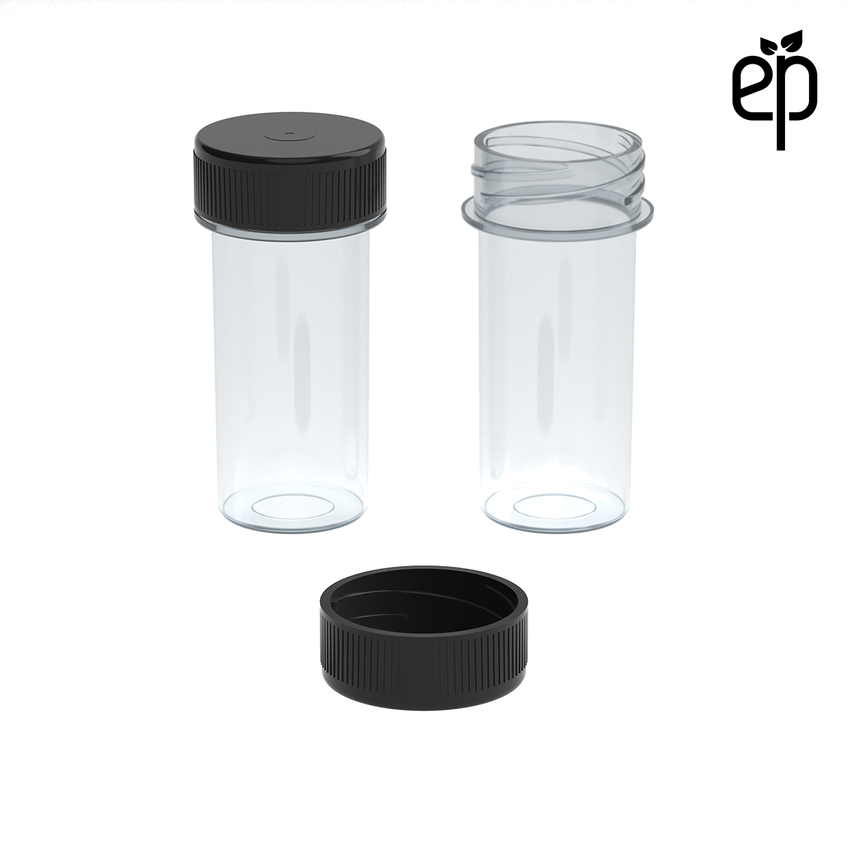 PP-2509 Small Threaded Screw Top Vials and Caps - 2500 Quantity