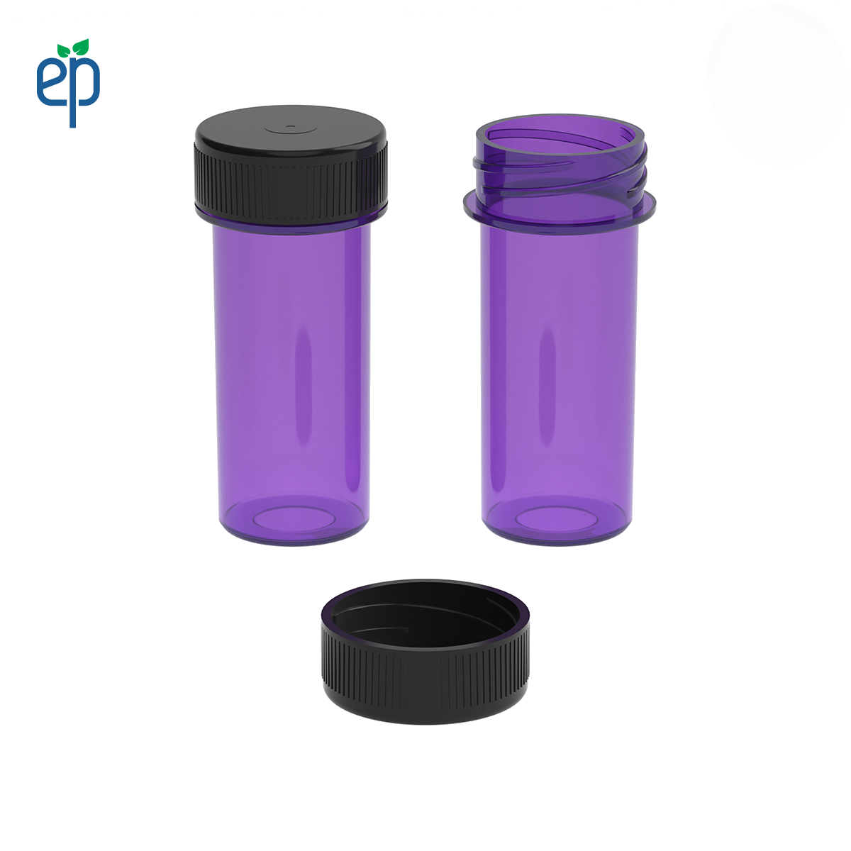 PP-2510 Small Threaded Screw Top Vials and Caps - 2500 Quantity