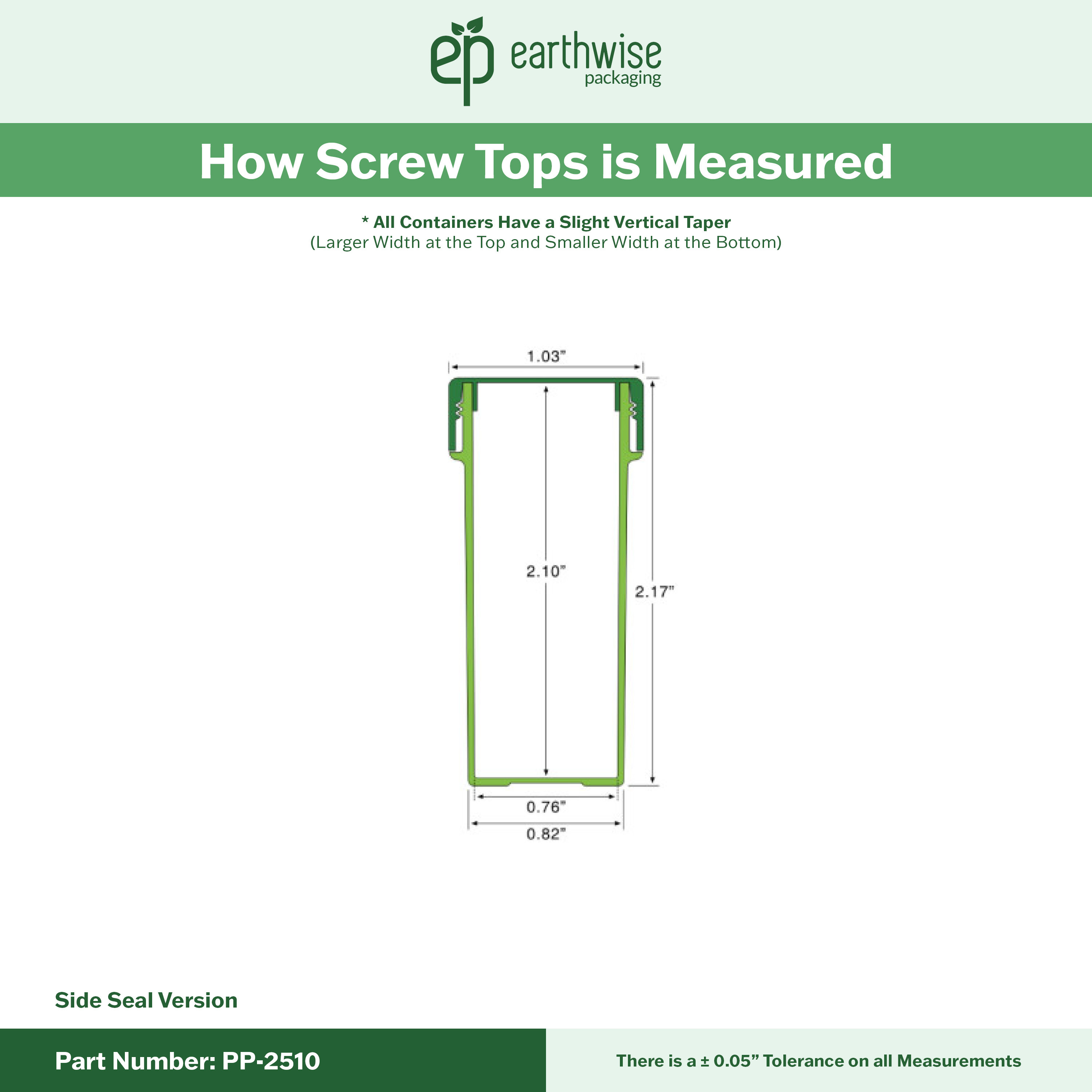 PP-2510 Small Threaded Screw Top Vials and Caps - 2500 Quantity