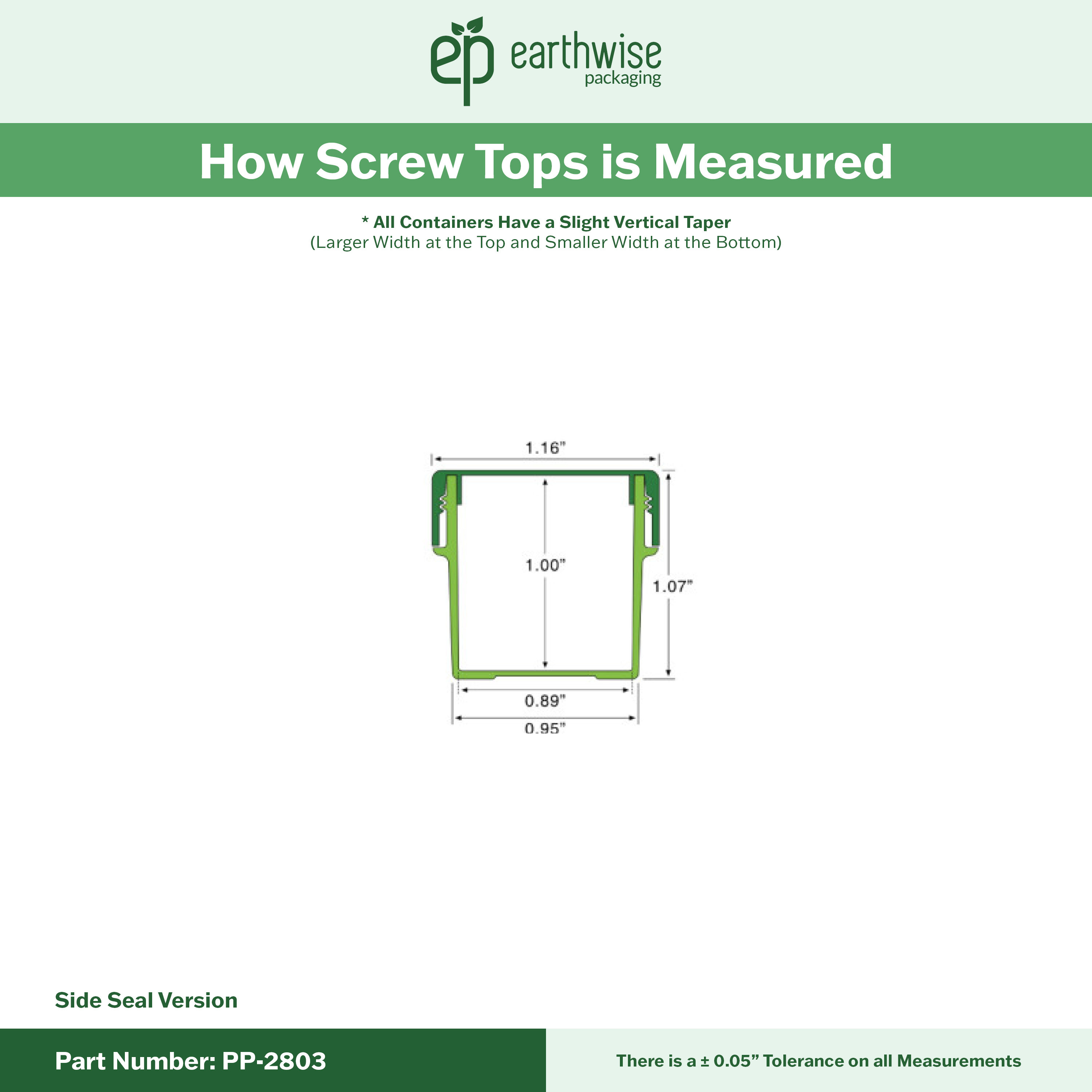 PP-2803 Small Threaded Screw Top Vials and Caps - 2500 Quantity