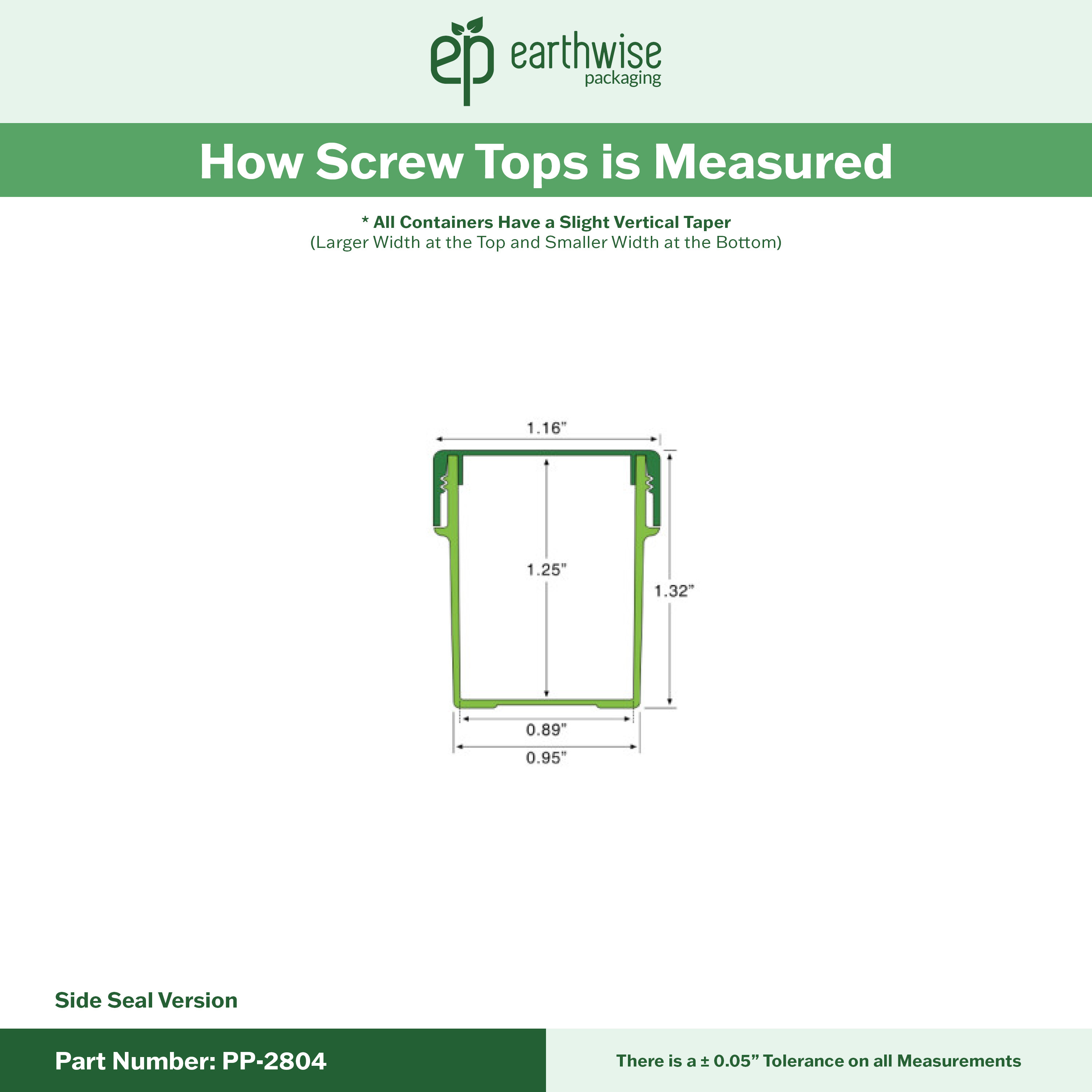 PP-2804 Small Threaded Screw Top Vials and Caps - 2500 Quantity
