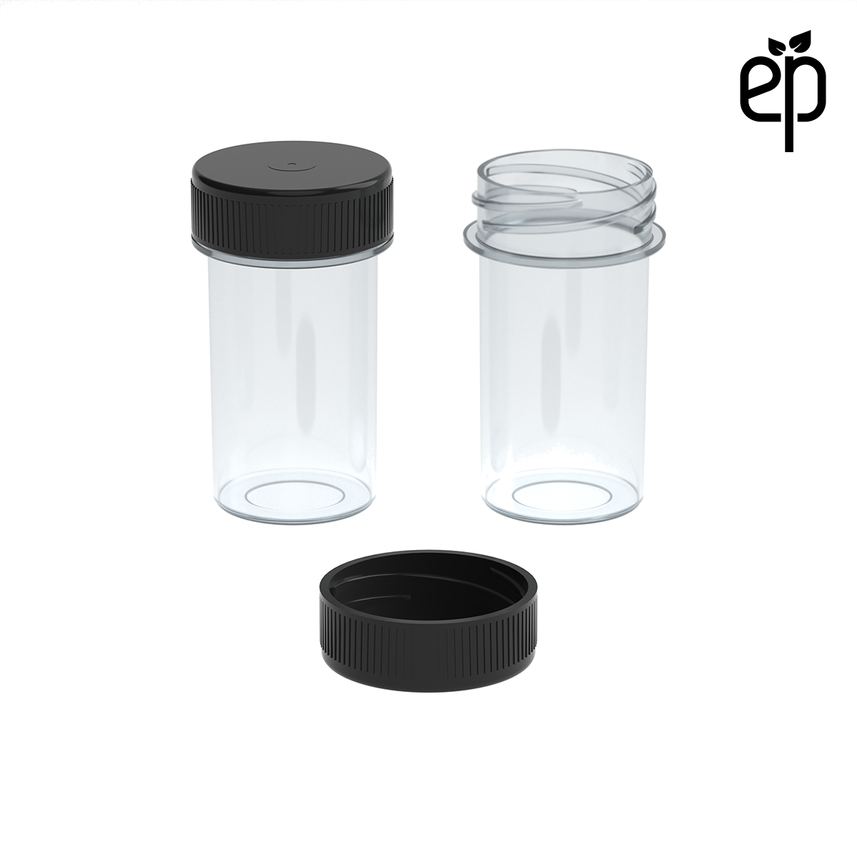 PP-2808 Small Threaded Screw Top Vials and Caps - 2500 Quantity