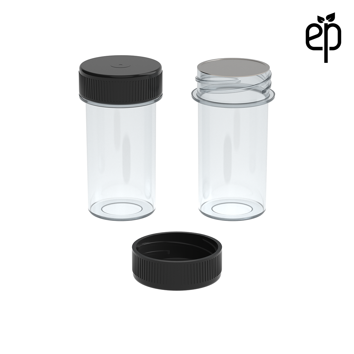 PP-2809 Small Threaded Screw Top Vials and Caps - 2500 Quantity