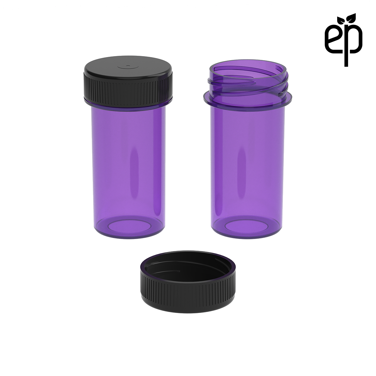 PP-2810 Small Threaded Screw Top Vials and Caps - 2500 Quantity