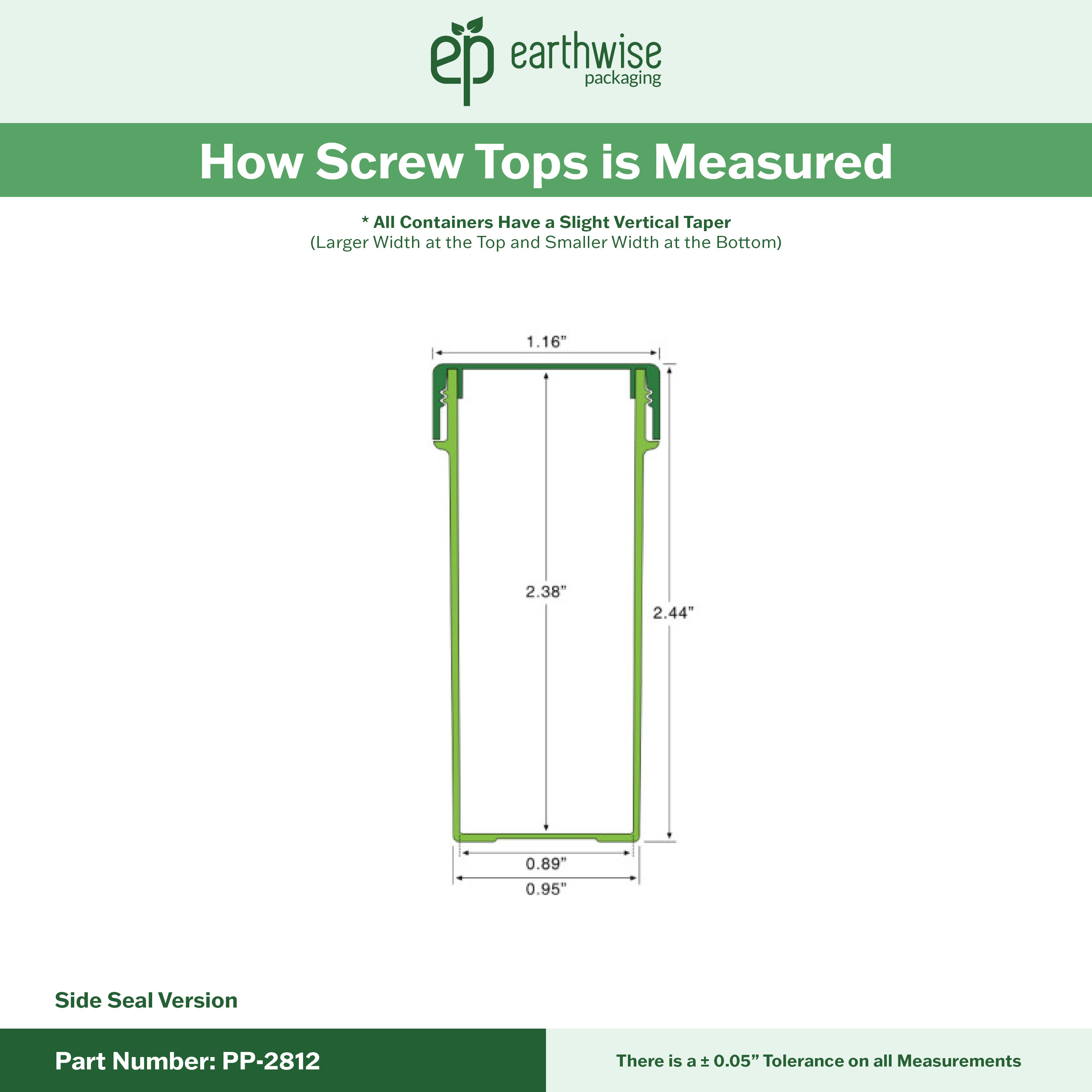 PP-2812 Small Threaded Screw Top Vials and Caps - 2500 Quantity