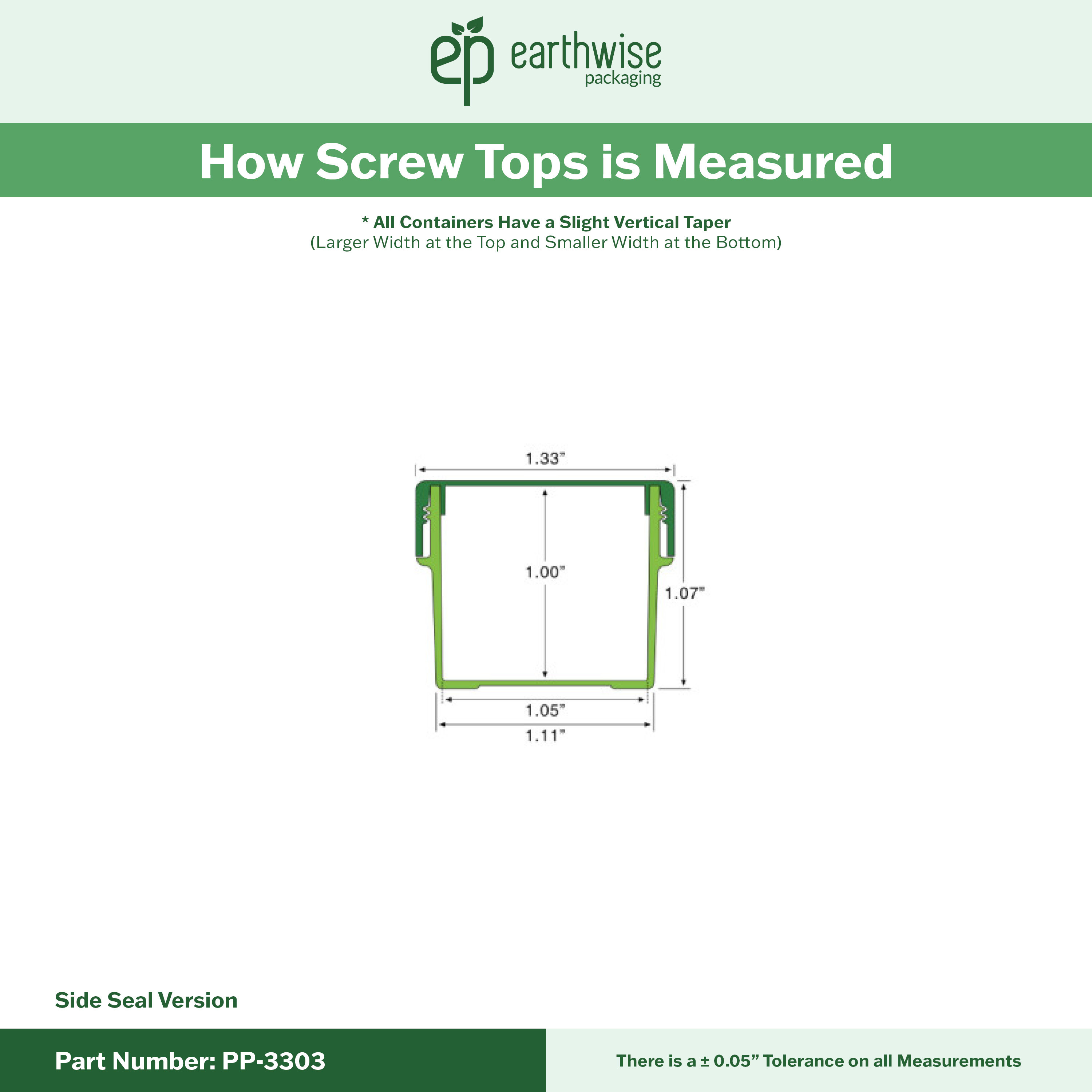 PP-3303 Small Threaded Screw Top Vials and Caps - 2500 Quantity