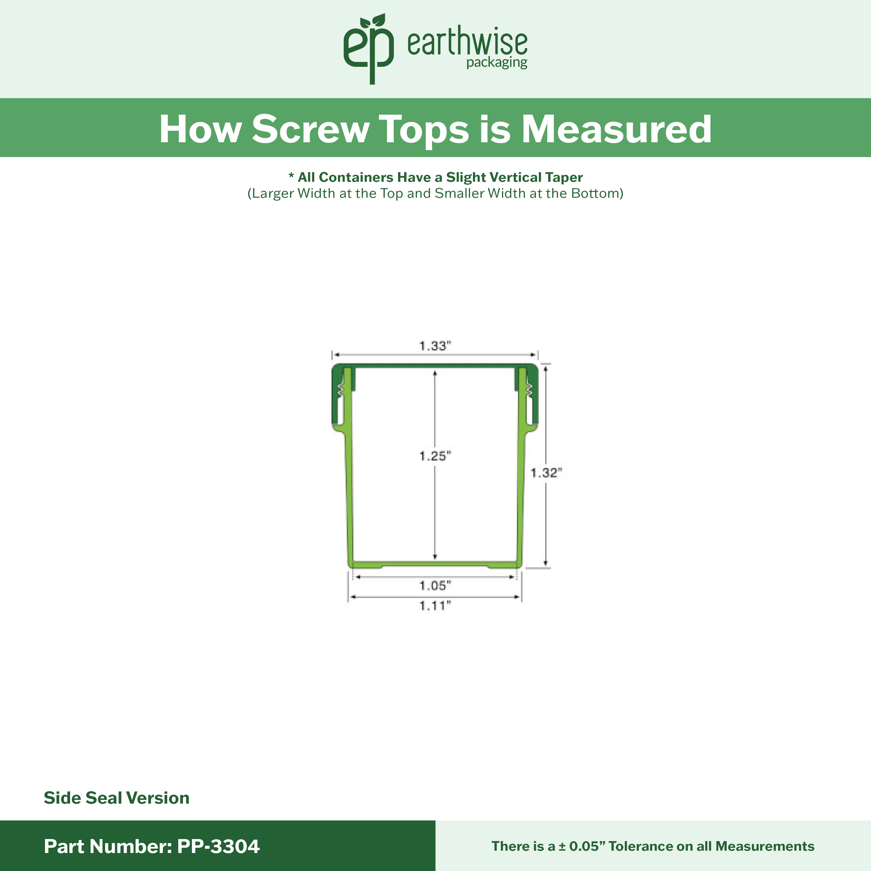 PP-3304 Small Threaded Screw Top Vials and Caps - 2500 Quantity