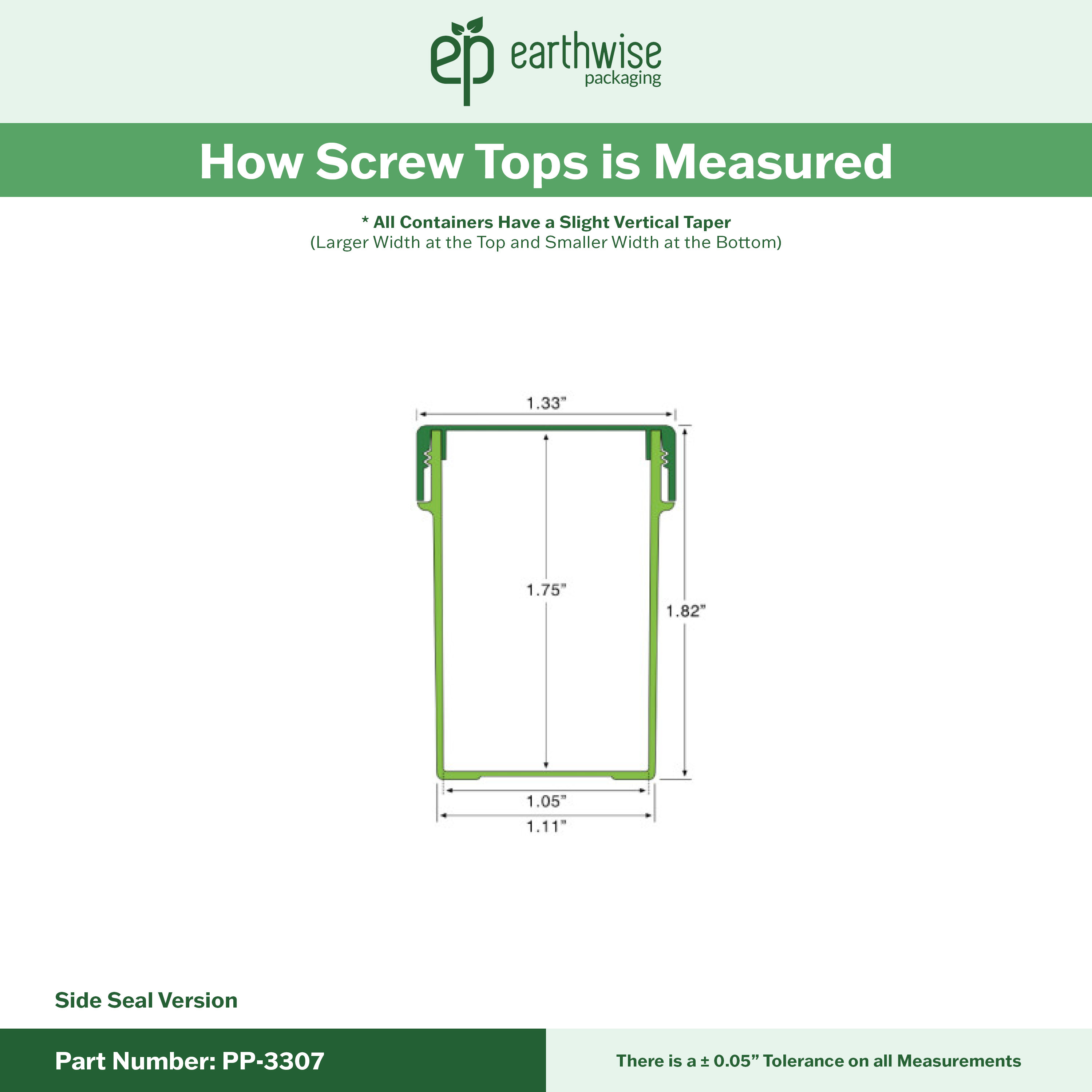 PP-3307 Small Threaded Screw Top Vials and Caps - 2500 Quantity