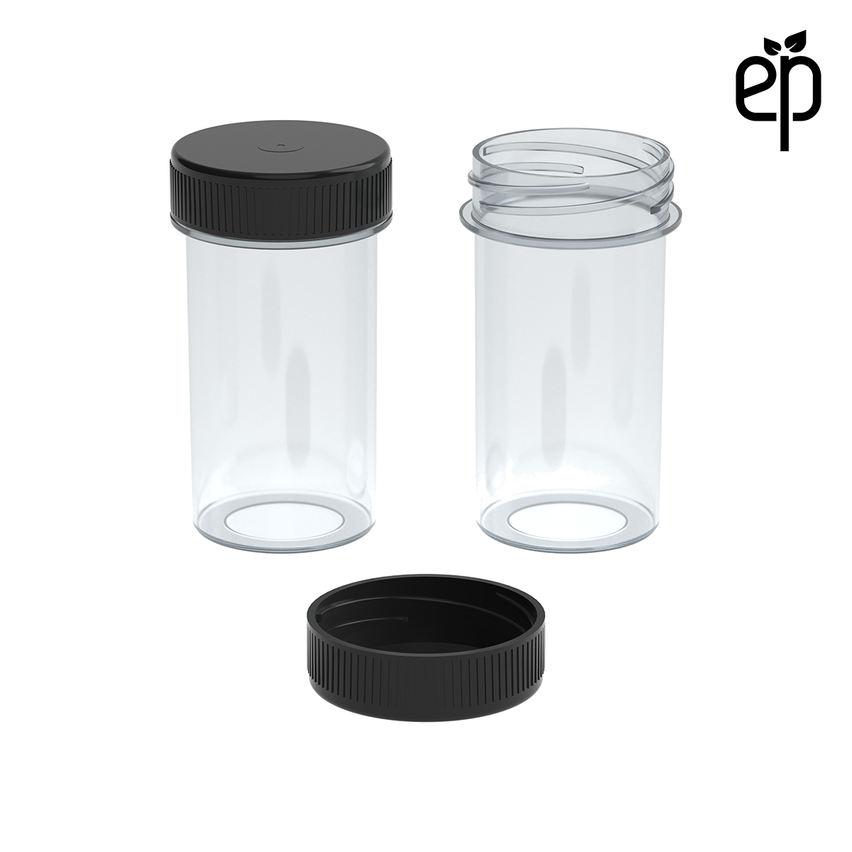 PP-3311 Small Threaded Screw Top Vials and Caps - 2500 Quantity