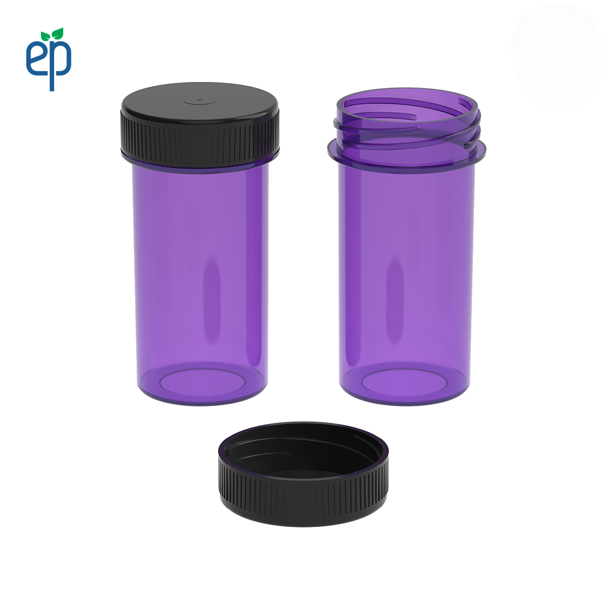 PP-3312 Small Threaded Screw Top Vials and Caps - 2500 Quantity