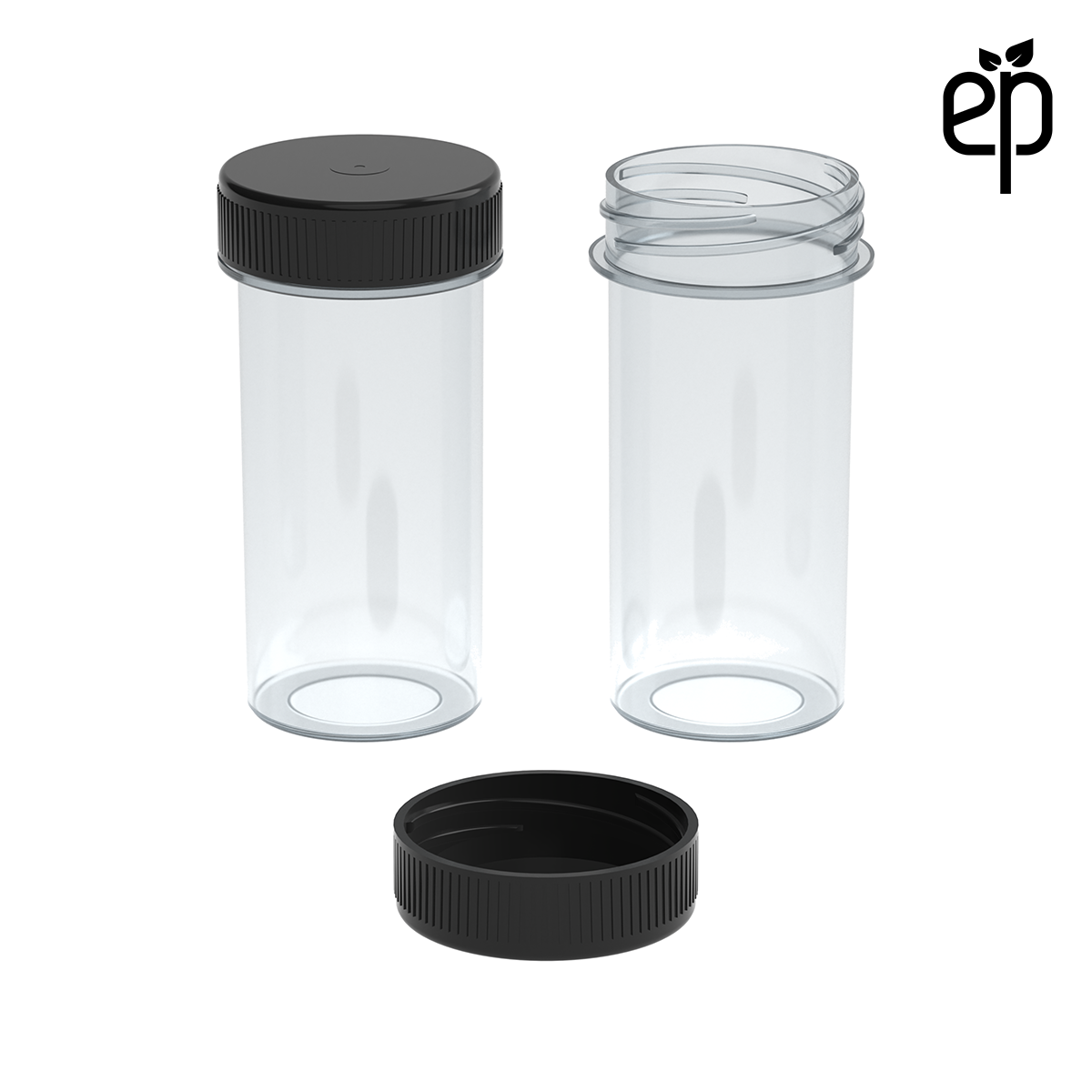 PP-3313 Small Threaded Screw Top Vials and Caps - 2500 Quantity