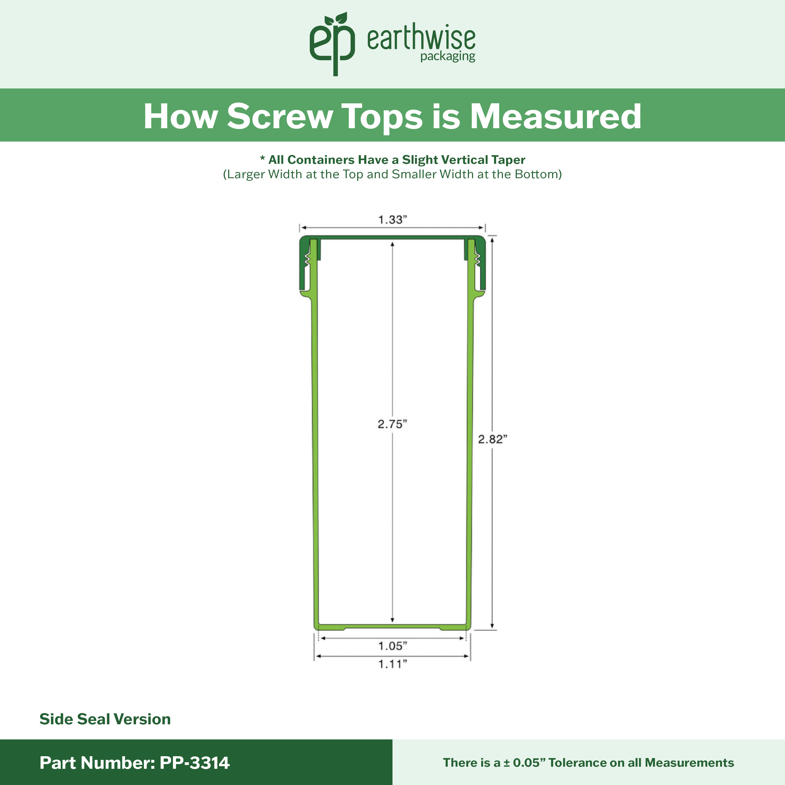 PP-3314 Small Threaded Screw Top Vials and Caps - 2500 Quantity