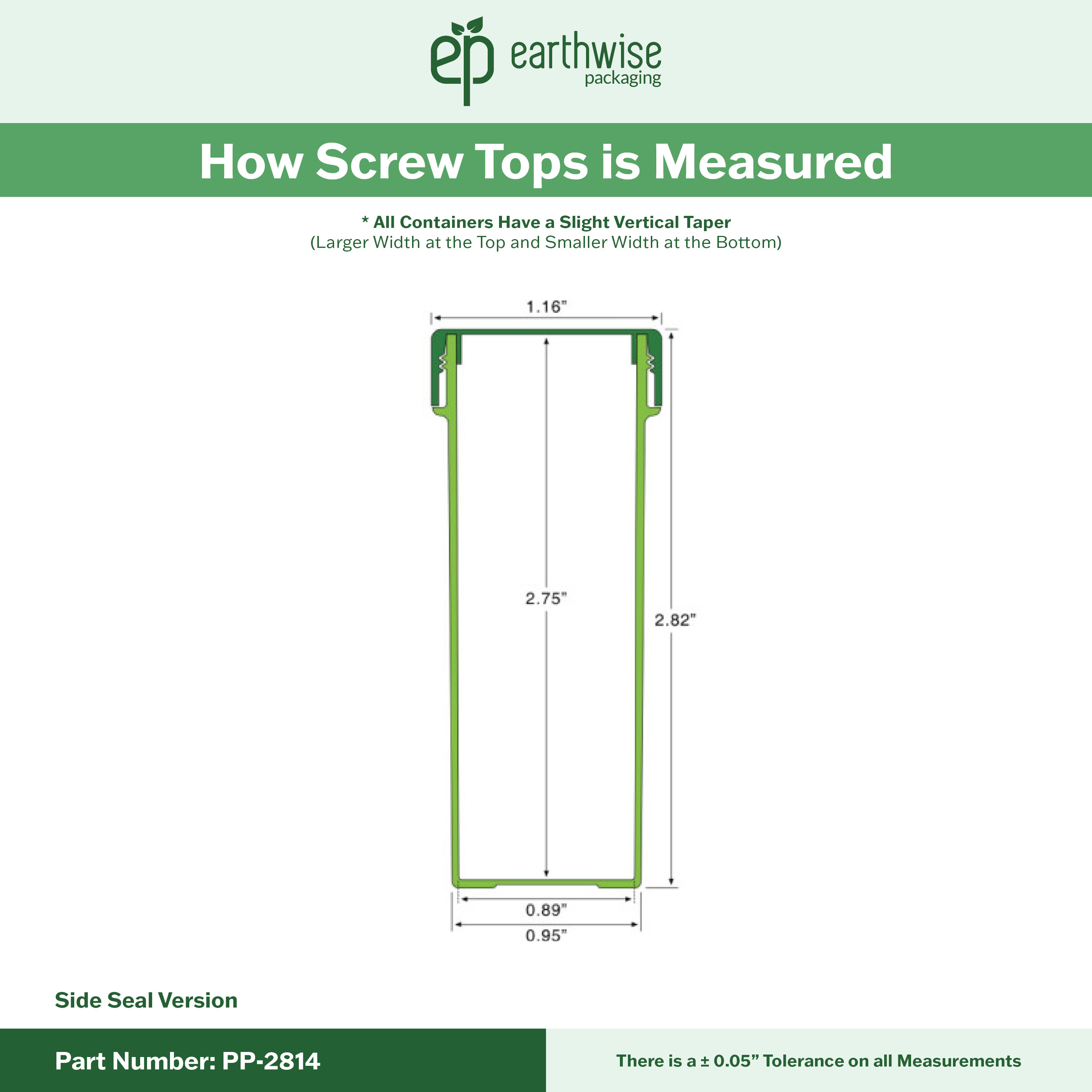 PP-2814 Small Threaded Screw Top Vials and Caps - 2500 Quantity