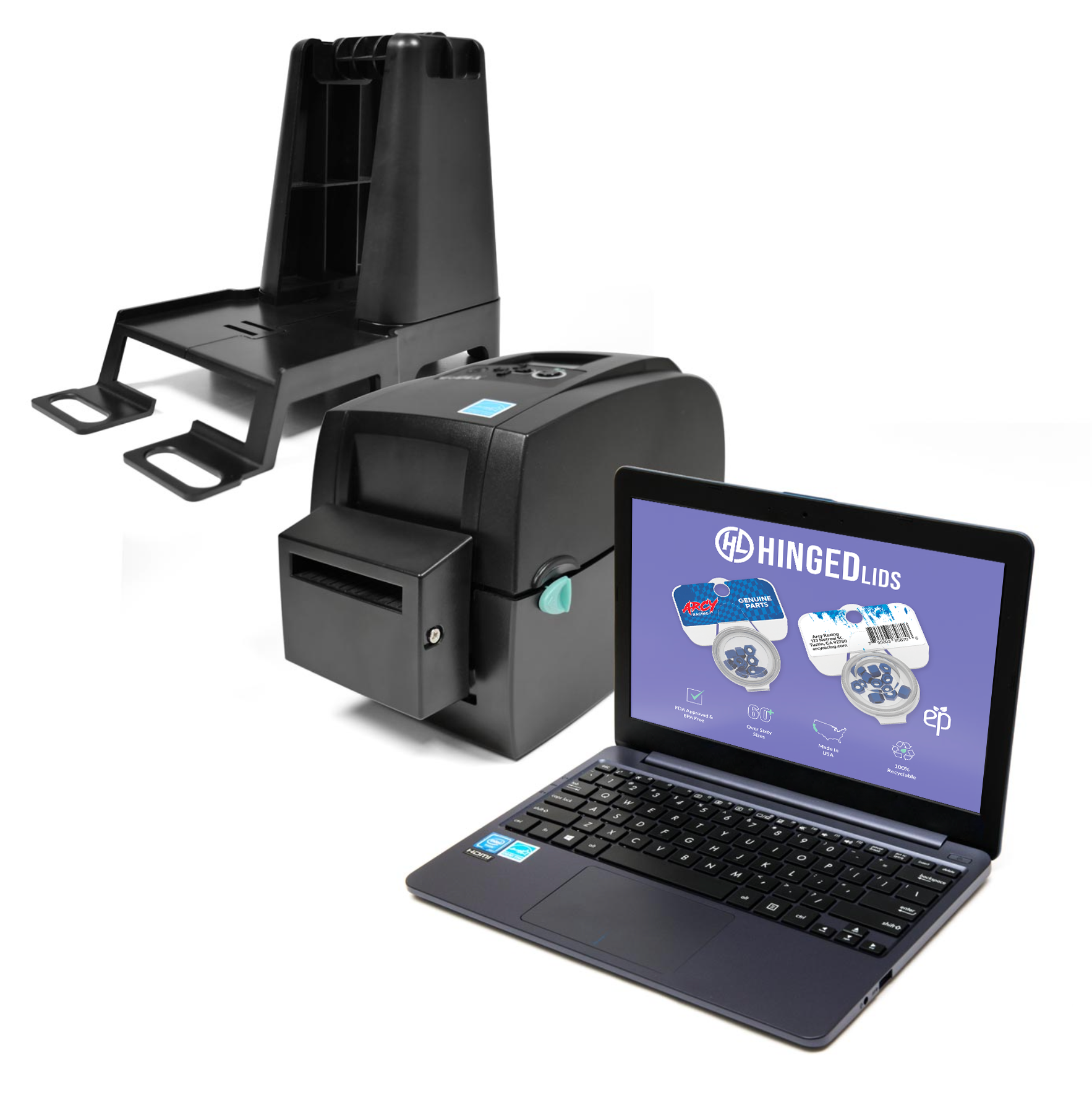 Hang-Tab Label Printer and Laptop Bundle