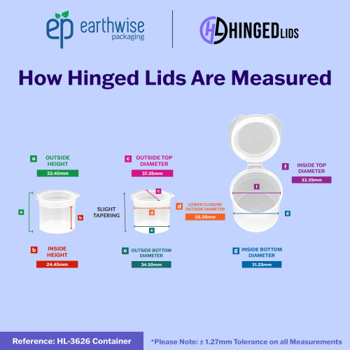 Hinged-Lid Containers – 3626 – Flip Top Vials – 37mm Diameter