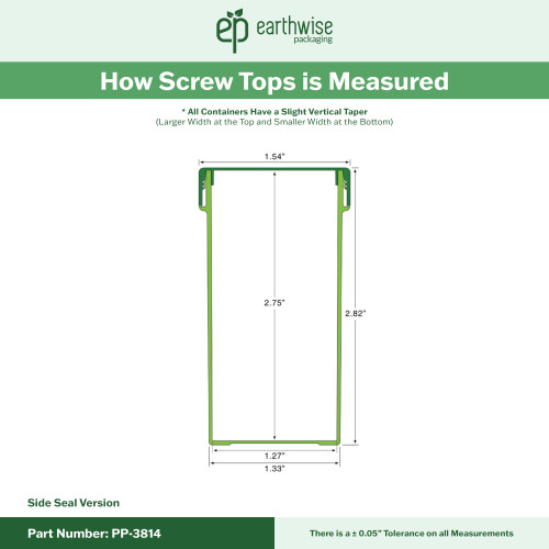 PP-3814 Small Threaded Screw Top Vials and Caps - 2500 Quantity