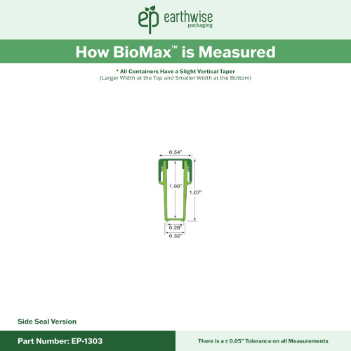 EP-1303 BioMax™ Plant-Based Containers –  Jar and Cap - 2500 Quantity