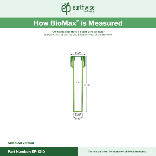 EP-1310 BioMax™ Plant-Based Containers –  Jar and Cap - 2500 Quantity