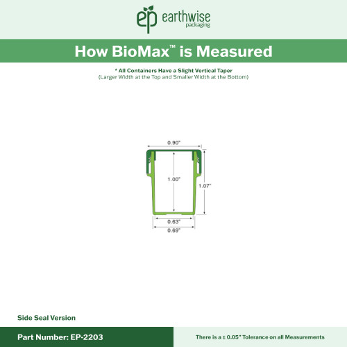 EP-2203 BioMax™ Plant-Based Containers –  Jar and Cap - 2500 Quantity