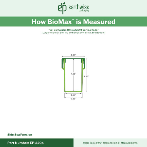 EP-2204 BioMax™ Plant-Based Containers –  Jar and Cap - 2500 Quantity