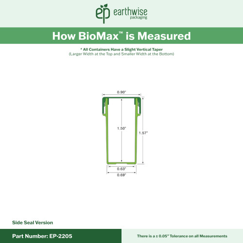 EP-2205 BioMax™ Plant-Based Containers –  Jar and Cap - 2500 Quantity