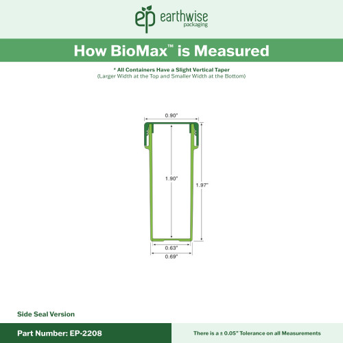EP-2208 Plant-Based Screw Top Jar – Sustainable Container and Cap - 2500 Quantity