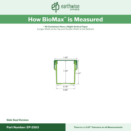 EP-2503 BioMax™ Plant-Based Containers –  Jar and Cap - 2500 Quantity