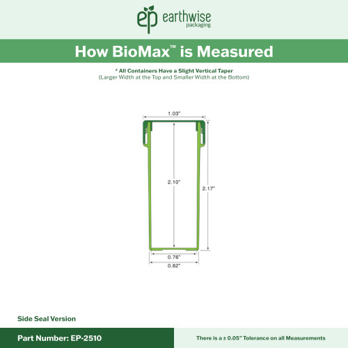 EP-2510 BioMax™ Plant-Based Containers –  Jar and Cap - 2500 Quantity