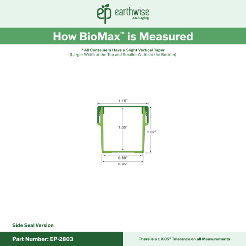 EP-2803 BioMax™ Plant-Based Containers – Jar and Cap - 2500 Quantity