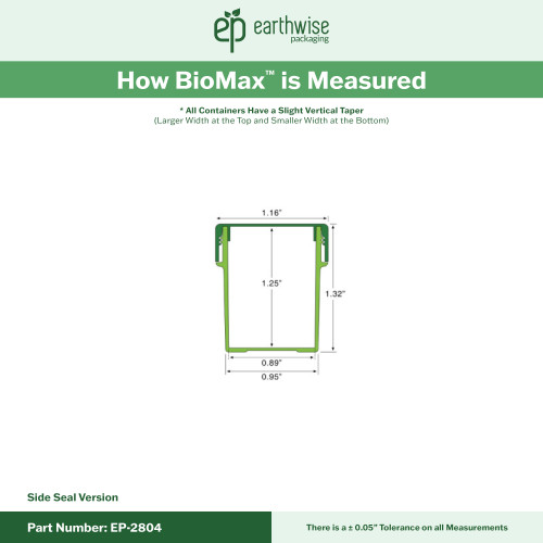 EP-2804 BioMax™ Plant-Based Containers –  Jar and Cap - 2500 Quantity