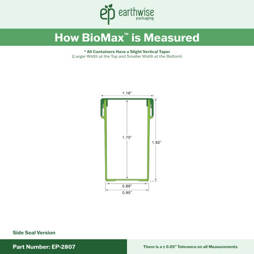 EP-2807 BioMax™ Plant-Based Containers –  Jar and Cap  - 2500 Quantity