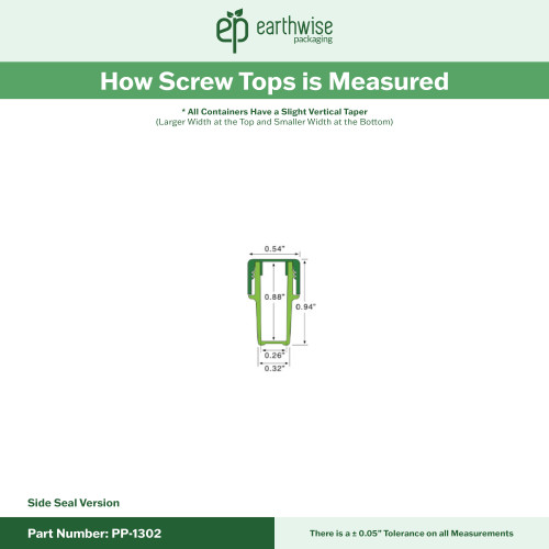 PP-1302 Small Threaded Screw Top Vials and Caps - 2500 Quantity