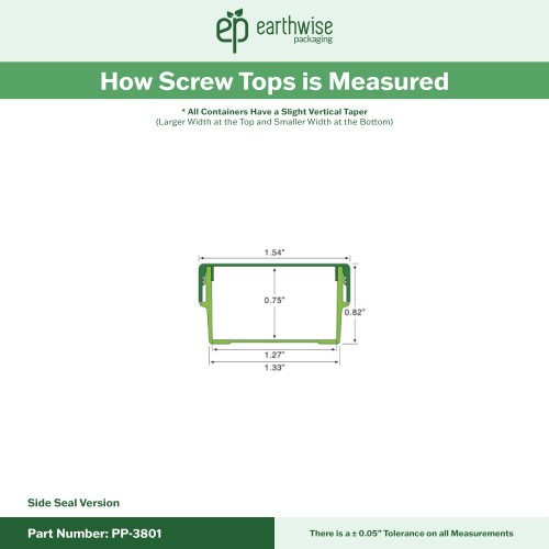 PP-3801 Small Threaded Screw Top Vials and Caps - 2500 Quantity