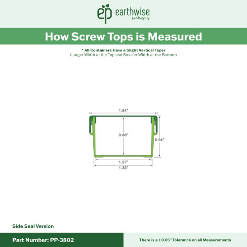 PP-3802 Small Threaded Screw Top Vials and Caps - 2500 Quantity